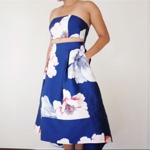 Bandeau Top and High Low Skirt Set, 2-Piece Dress